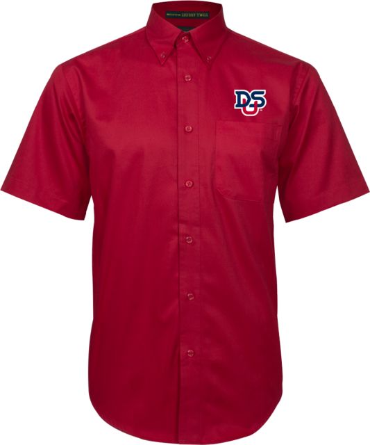 DeSales Twill Button Down Short Sleeve DSU Ligature - ONLINE ONLY