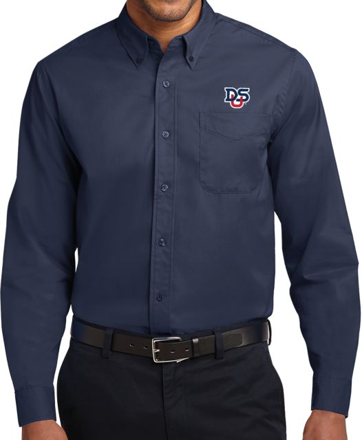 DeSales Twill Button Down Long Sleeve DSU Ligature - ONLINE ONLY