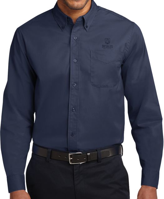 DeSales Twill Button Down Long Sleeve Primary Logo - ONLINE ONLY