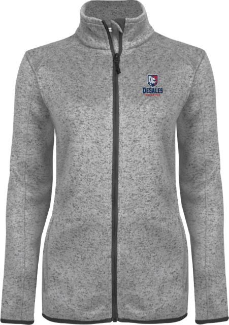 DeSales Heather Ladies Fleece Jacket Primary Logo - ONLINE ONLY
