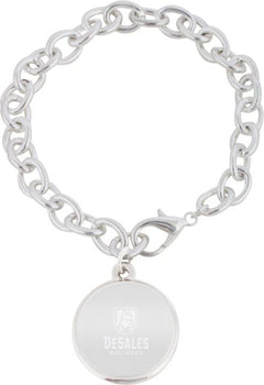 DeSales Charm Bracelet with Round Charm Primary Logo Engraved - ONLINE ONLY