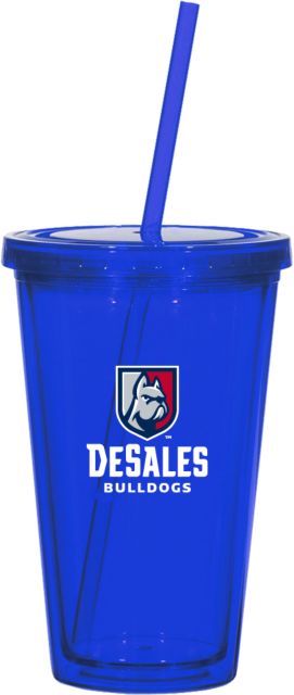 DeSales Madison Double Wall Tumbler w/Straw 16oz Primary Logo - ONLINE ONLY